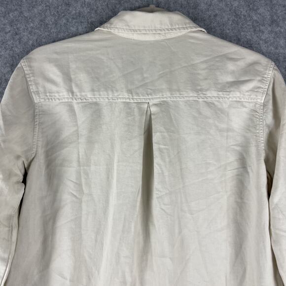 Bella Dahl Top Womens XS Ivory 2 Pocket Oversized Button Up Minimal Neutral NEW - Picture 11 of 13